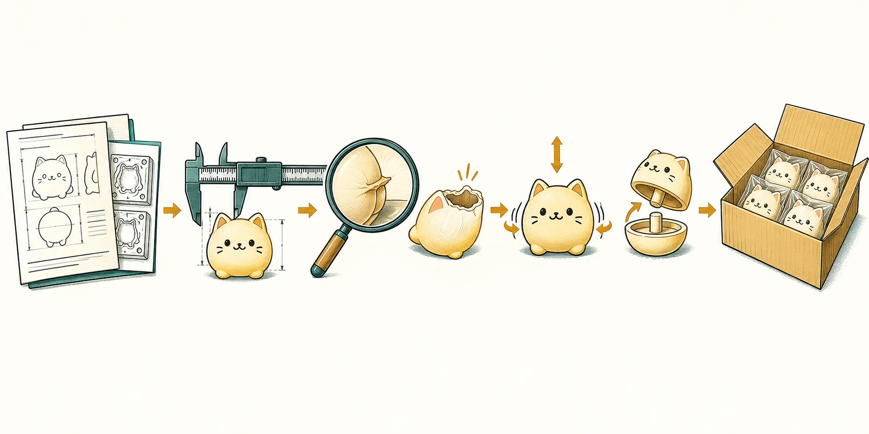Explanatory diagram for Cómo separar preguntas de moldes y cotización de squishies y juguetes antiestrés