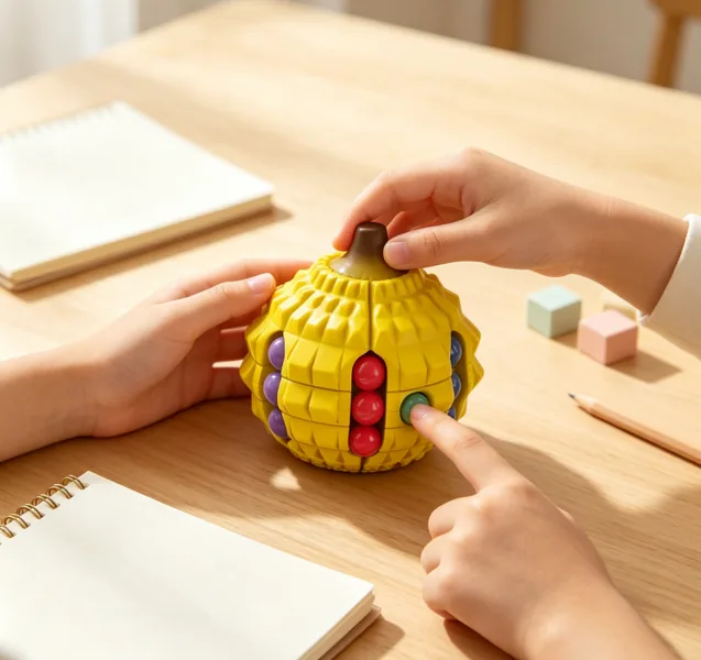 CPS351207 Durian Magic Bean Fruit Cube Stress-Relief Finger Spinner