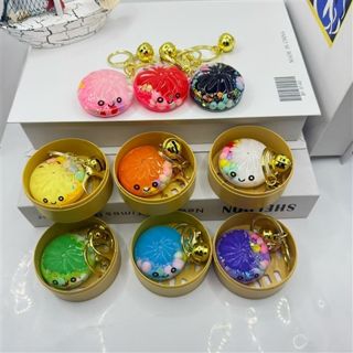 Llavero de Acrílico con Aceite y Baozi – Surtido de Colores – Venta por Mayoreo