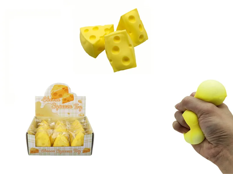 Set de Juguetes Anti-Estrés Apretitos: Queso y Harina para Estrujar y Aplastar, Caja Exhibidora de 12 Piezas (Juego de Simulación)