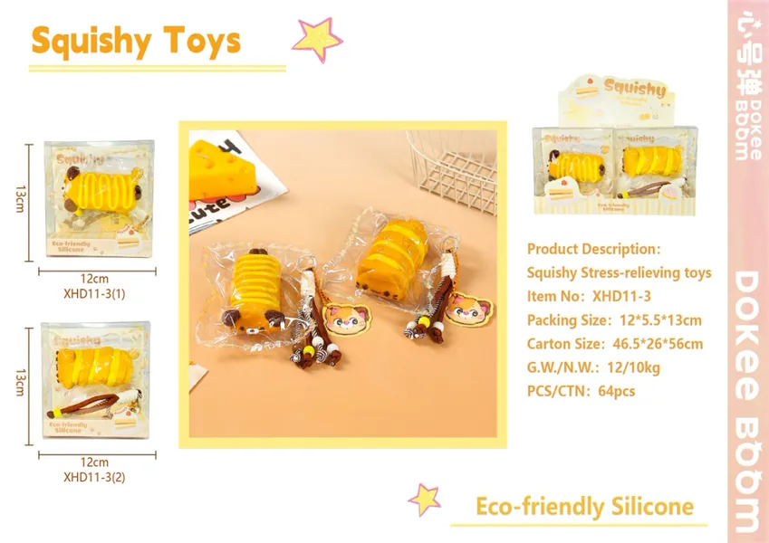 Juguete Squishy de Repostería – Queso y Tostada – Apretitos