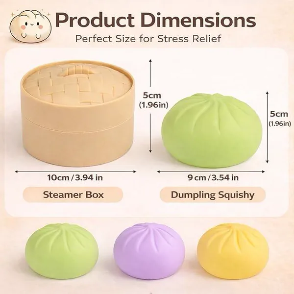 Juguete Squishy de Dumpling con Cesta Vaporera