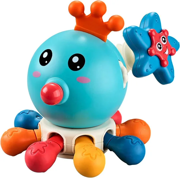 Juguete Sensorial Montessori de Pulpo con Cuerdas para Estirar y Apretar
