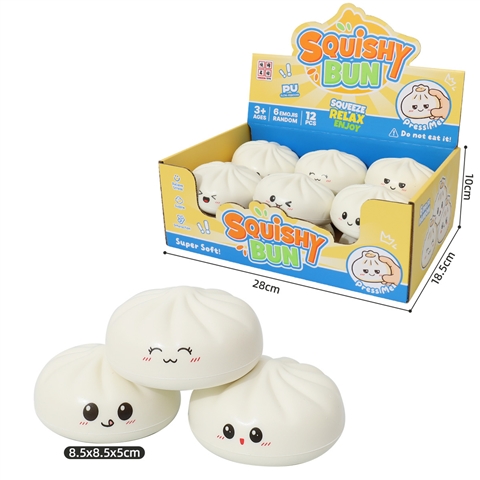 Mini Conejito Squishy Blanco – Exhibidor de Mostrador (Surtido de Caritas Kawaii)