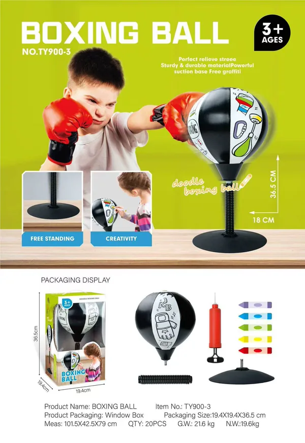 Balón de Boxeo de Escritorio Apretitos – Dibujo y Estrés