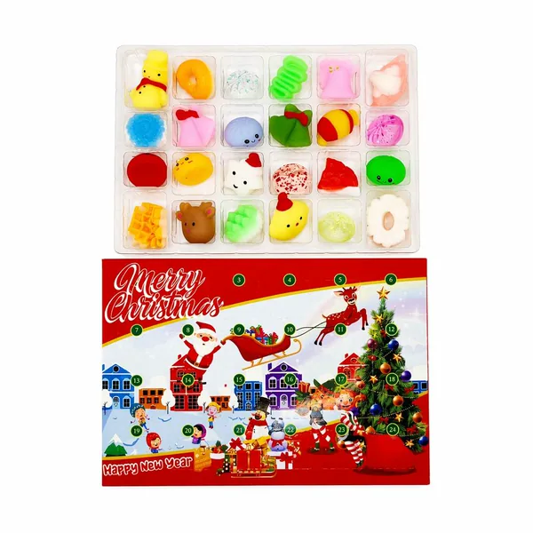 Calendario de Adviento 2026 – 24 Squeeze Toys Sorpresa en Caja Ciega Anti-Estrés (TPR)