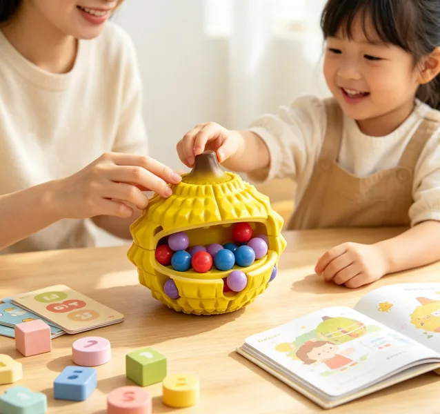 CPS351207 Durian Magic Bean Fruit Cube Stress-Relief Finger Spinner