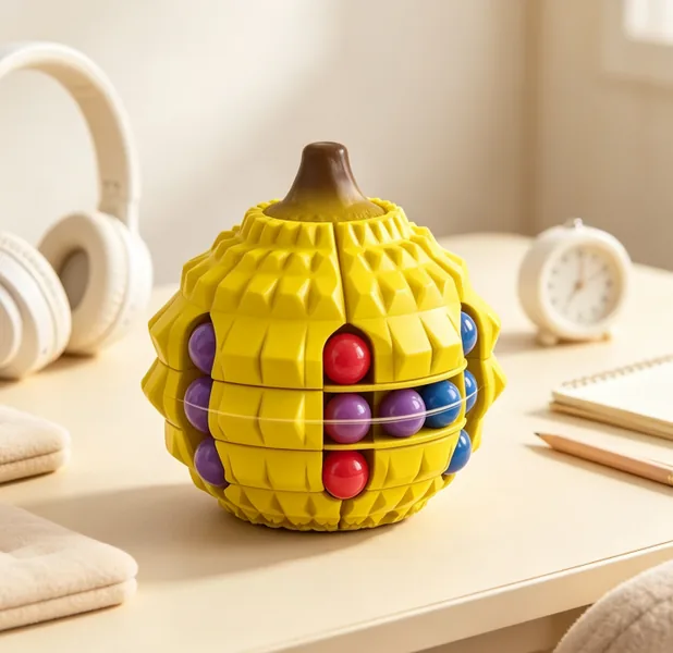 CPS351207 Durian Magic Bean Fruit Cube Stress-Relief Finger Spinner
