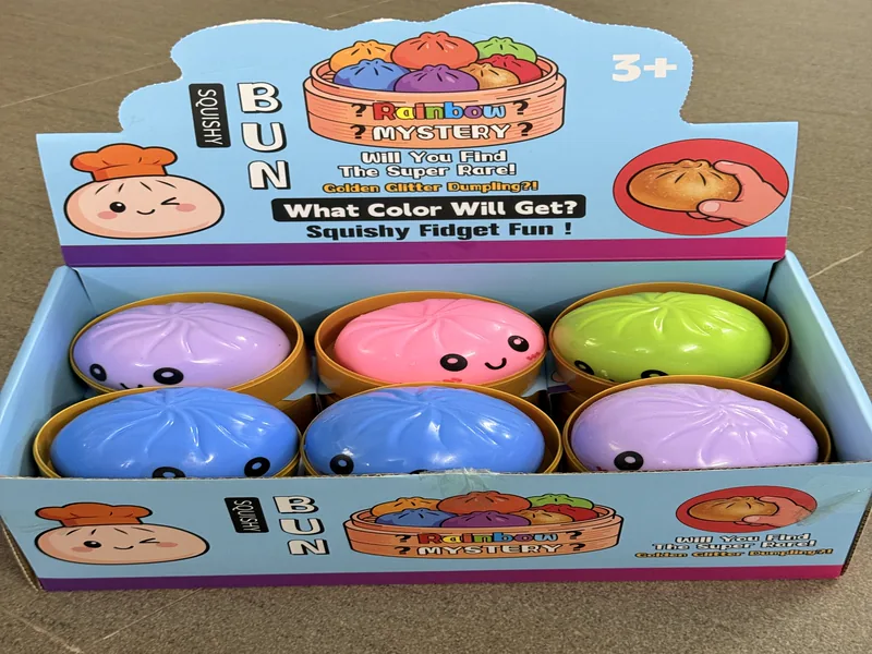 Masa de Harina Smiling Bun Squishy – Paquete Misterio Arcoíris (6 Piezas)