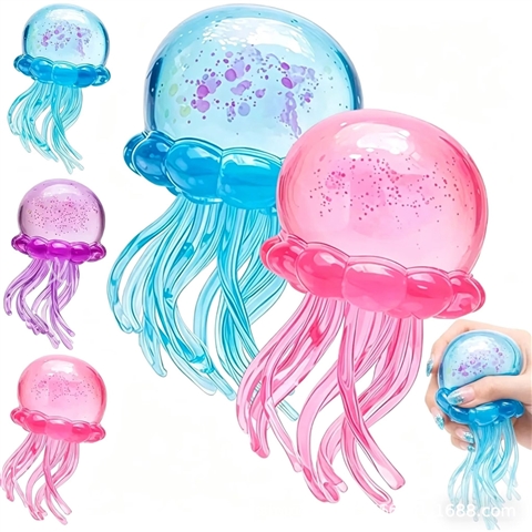 Medusa Gelatina Squishy con Purpurina – Juguete Sensorial y Decorativo