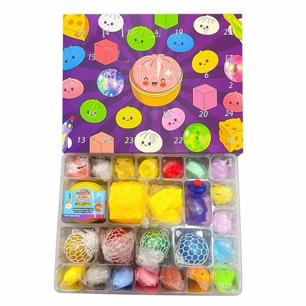 Calendario de Cuenta Regresiva Baozi Sorpresa 24 Días – Juguetes Squishy Fidget para Aliviar el Estrés