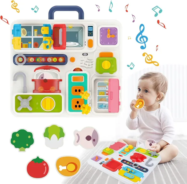 Tablero Sensorial de Cocina con Música y Luces